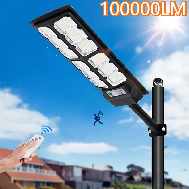 

Мощный светодиодный прожектор на солнечной энергии с дистанционным управлением и датчиком движения — идеально подходит для наружного освещения двора