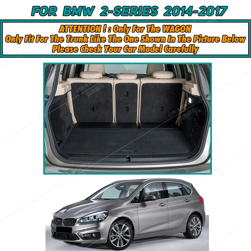 Auto Full Coverage Trunk Mat For BMW 2 Series Active Tourer F45 2014-2017Car Boot Cover Pad Cargo Interior Protector Accessories