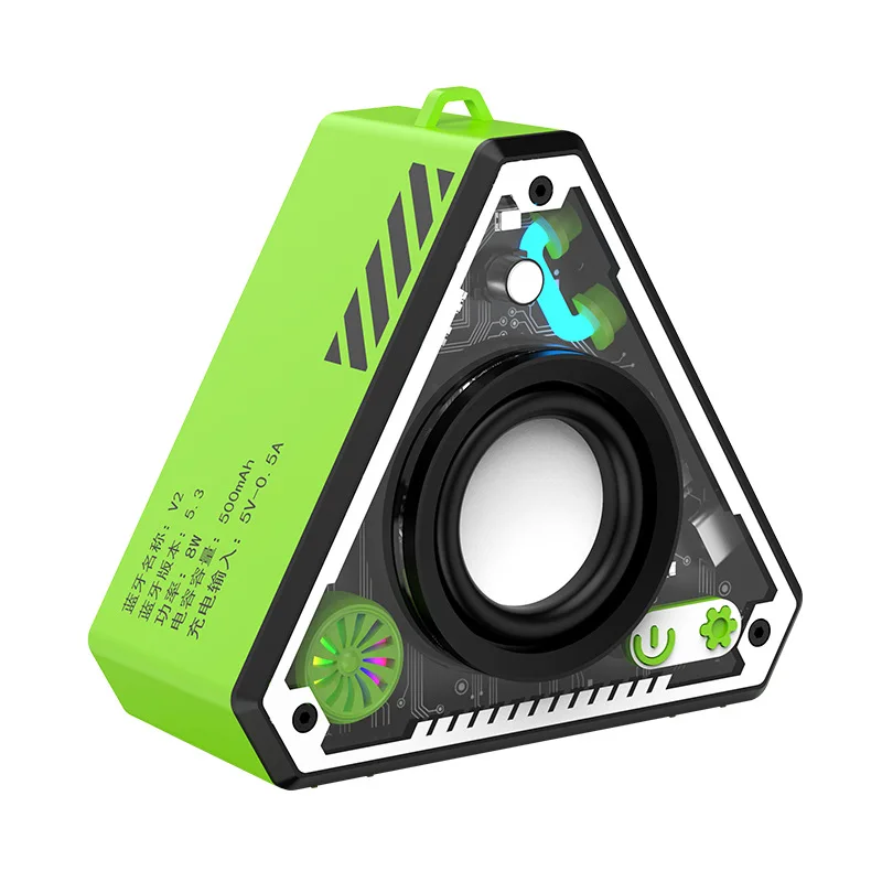 Wireless Bluetooth Speaker Portable Mini Subwoofer Triangle Stereo Sound for Home Office Desktop