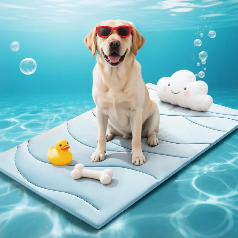 All Weight Range Pet Cooling Mat Multi Size Customizable Wave Embossed Breathable Surface Prevent Overheating Summer Kennel Balcony Camping for All Breed Dogs Cats Sleep Pad