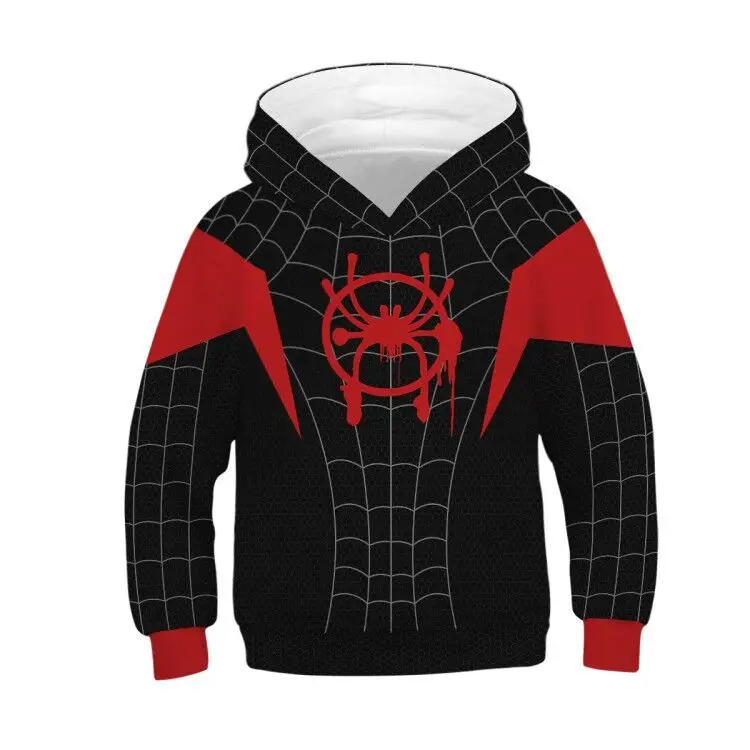 Sudaderas con capucha con estampado 3D de Spiderman para niños Y niñas, sudaderas con capucha de película Y TV de Halloween, jersey de Hip Hop, chaqueta, abrigo, 3-13 años