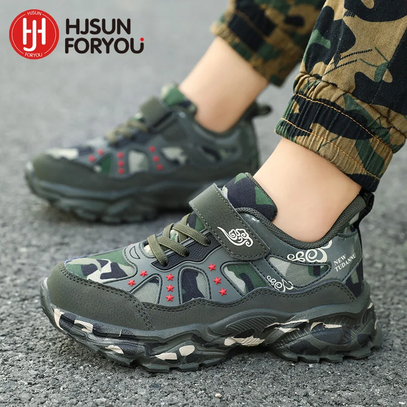 Fashion Boys Sport Shoes Kids Running Sneakers Children Warm Walking Casual Shoes Lightweight Camouflage Hiking Girls Shoes