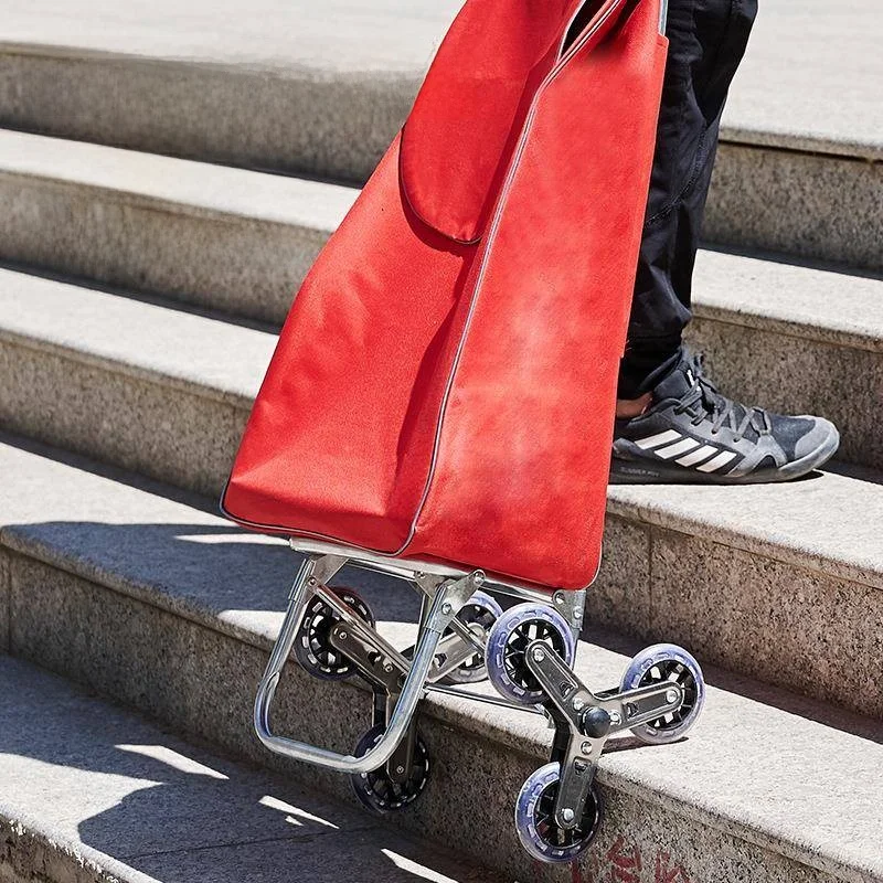 

Portable Oxford Cloth Shopping Cart Hand Pull Vegetable Buying Cart Thickened for Elderly People Convenient Storage Family Use