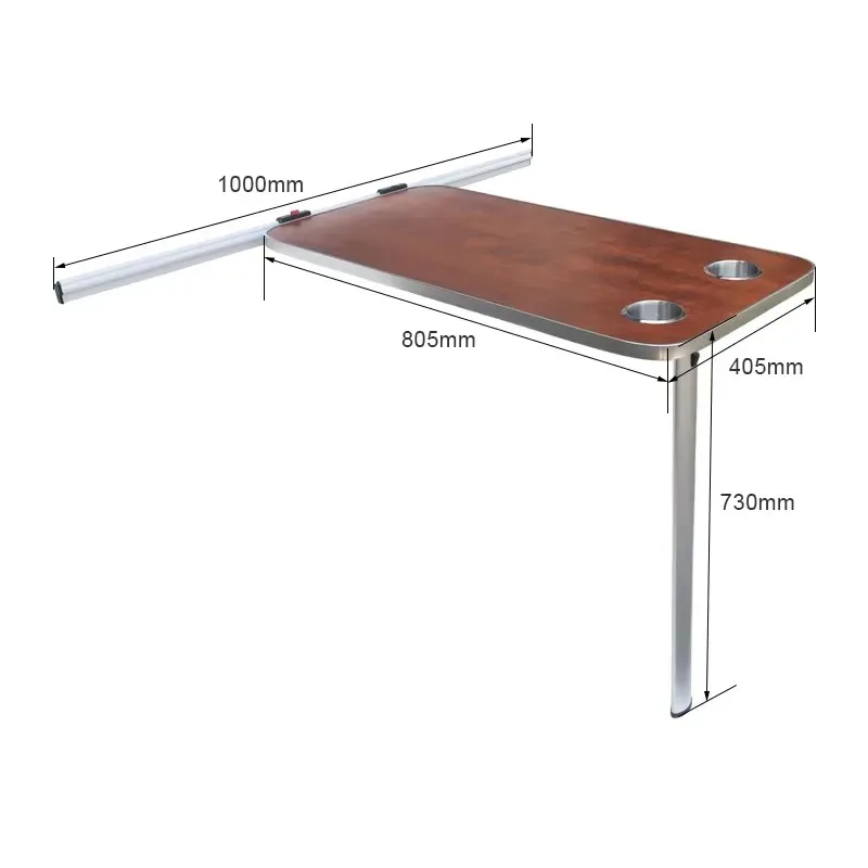 Popular side-mounted folding table, suitable for MPV interior accessories, solid wood structure