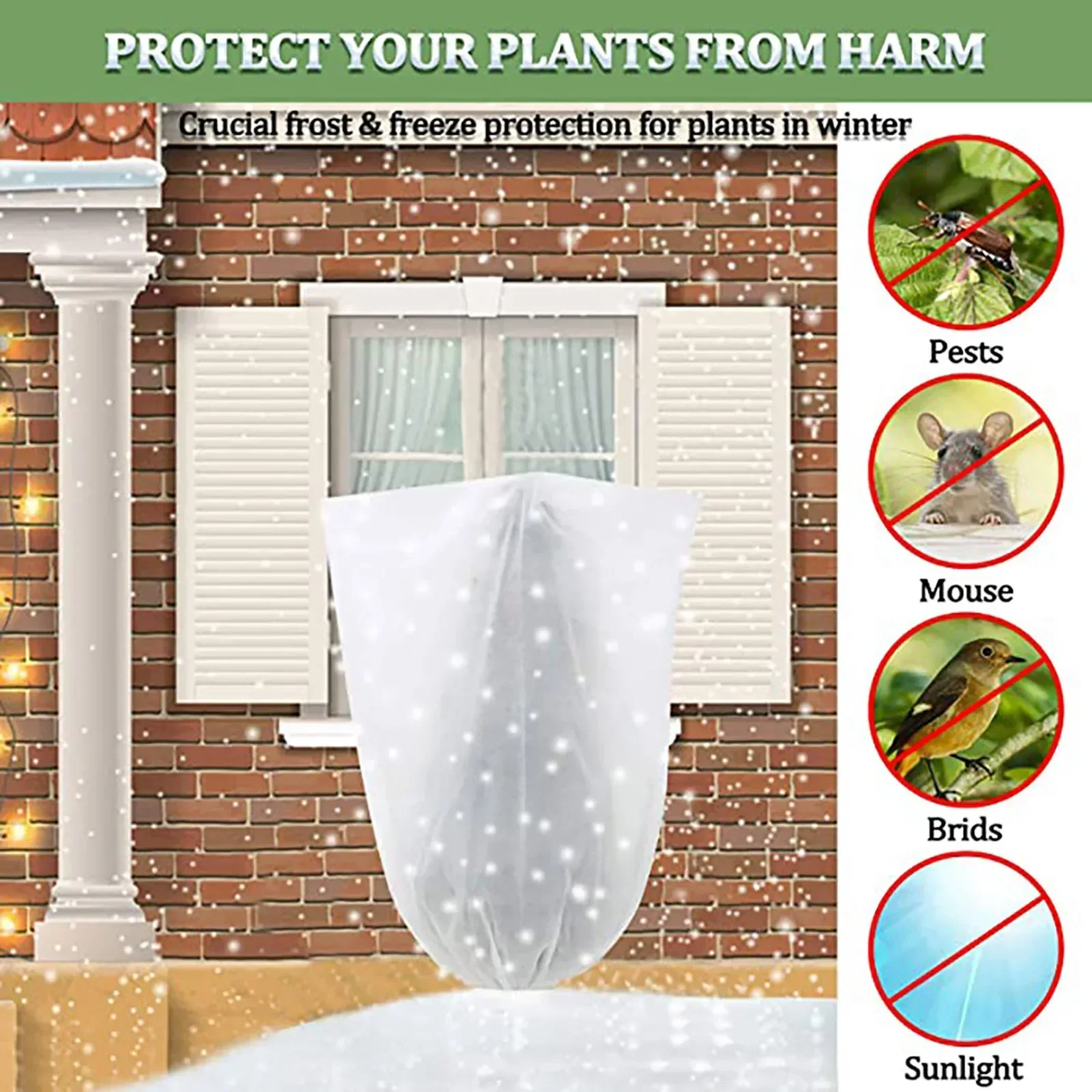 Plant Frost-protection Covers, Non-woven, Environment-friendly, Easy-to-use, Protect Plants from Cold, Pests & Sunlight