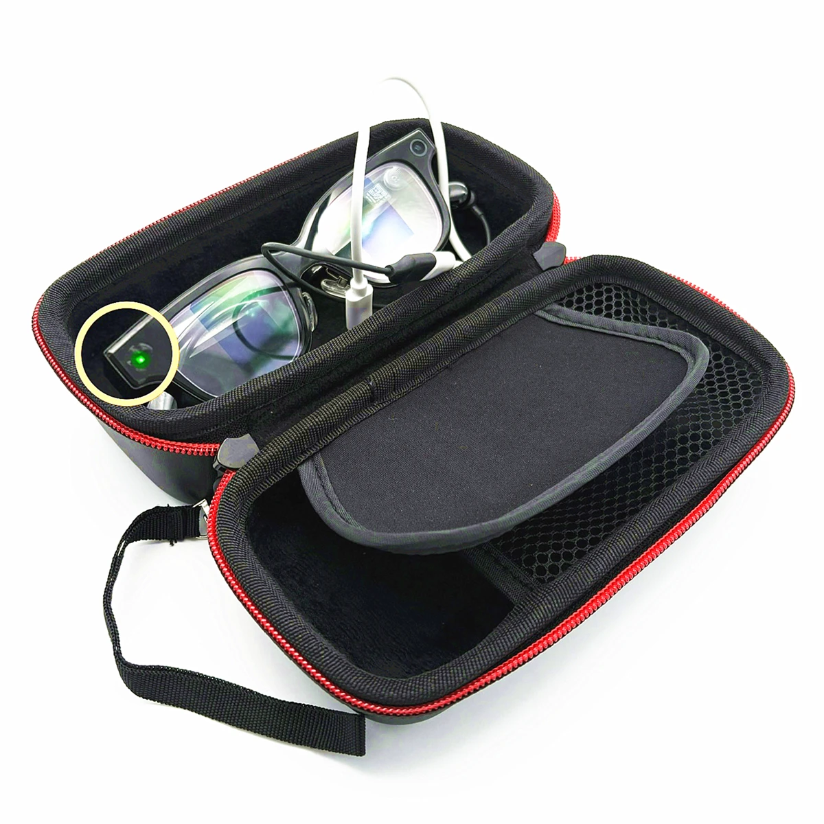 Etui do ładowania i przechowywania okularów AR AI Smart Glasses, skórzane etui PU z/bez baterii, do Meta RayBan Rokid Xreal Inmo RayNeo — zdjęcie produktu 4