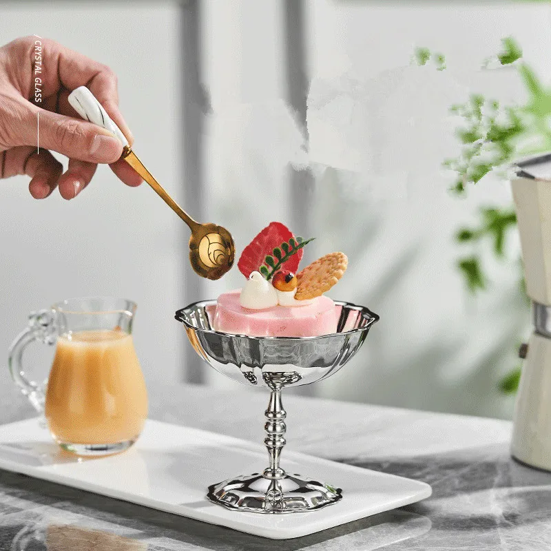 Anti-rust Stainless Steel Ice Cream Cup Smooth Surface Sorbet Bowl Pudding Dessert Bowl