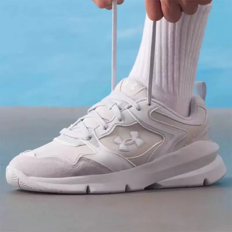 New Under Armour Unisex Sport Lifestyle Sneakers 6003967-014 Retro Design Rubber Outsole Grey White Casual Trainers