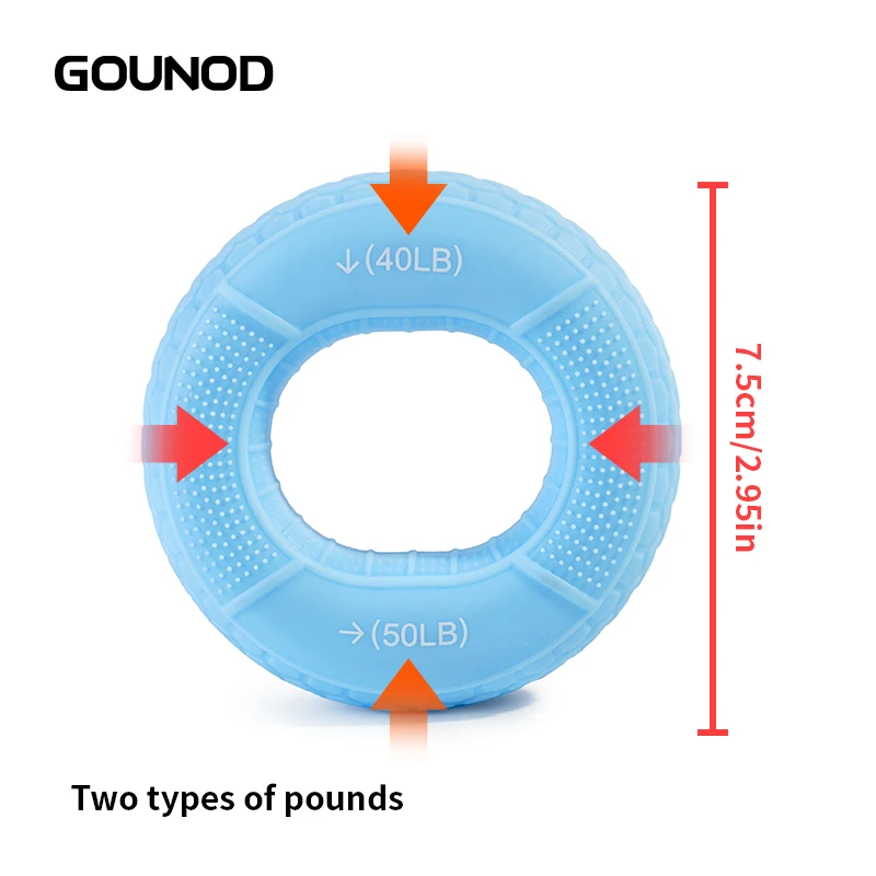 1PC GOUNOD Hand Grip Strengthener Hand Finger Exerciser Forearm Rings Hand Exerciser Silicone Squeezer Grippers Finger Physical image 2
