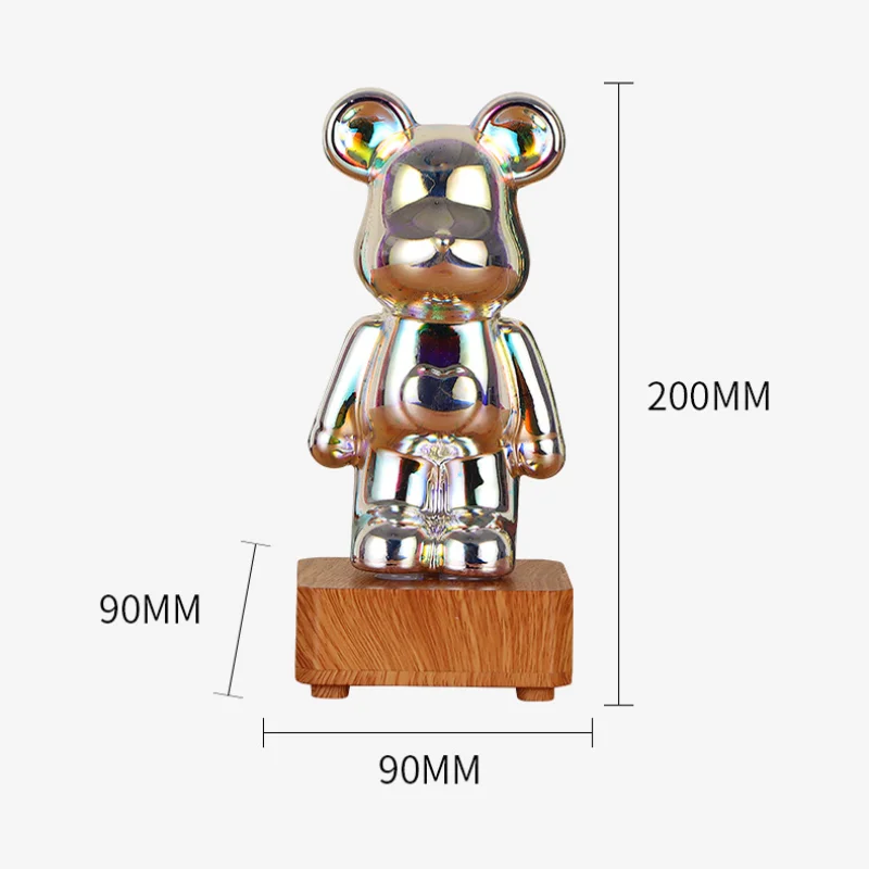 Nowa 3D fajerwerki niedźwiedź noc lekka kreatywna kolorowa zmienne światło sypialnia domowa ochrona oczu lampka nocna