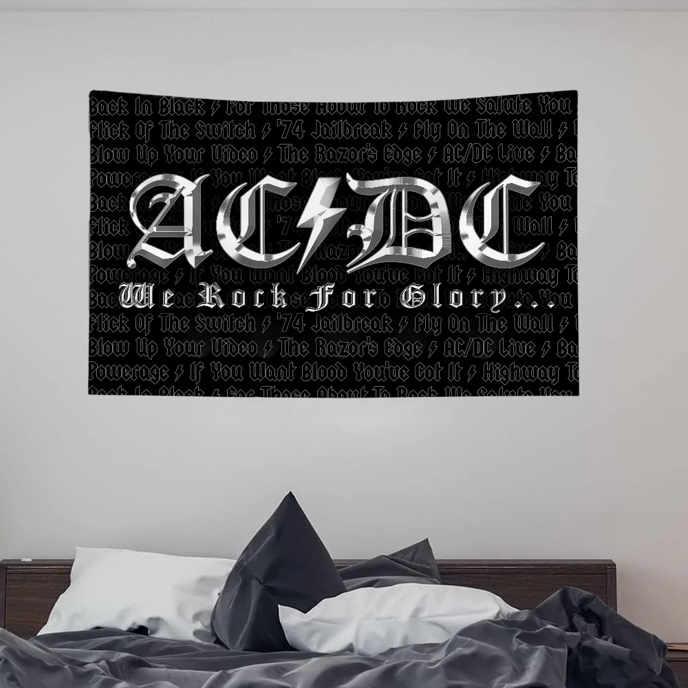 Flags for Bedrooms Tapestry Custom Flag to Hang AC-DC Band Alternating Current/Direct Current Fall Decor Rock Personalized Items