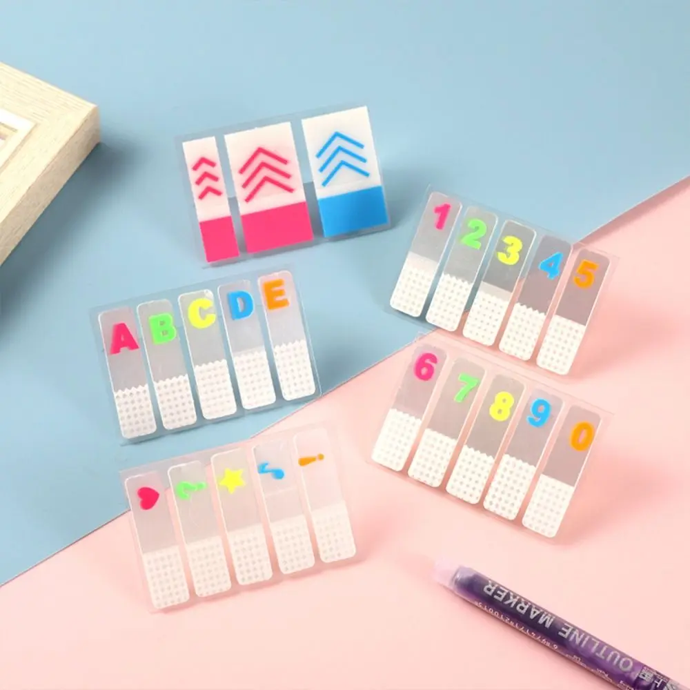 

100 Sheets Sticky Notes With Numeric Letters Creative Index Tabs Classification Instructions Label Writable File Tabs Books Page
