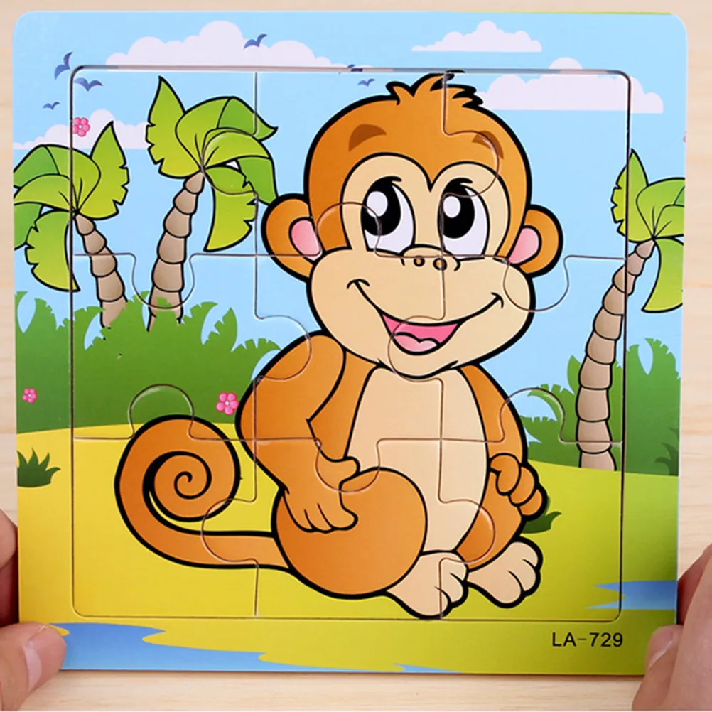 

4Pcs Sturdy Upright Animal Wooden Puzzle Board with Water Based Paint Safe Educational Tool for Toddlers Sensory Learning