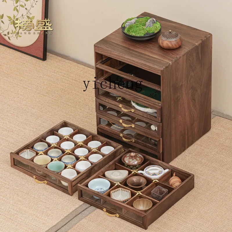 GZ-28 Tea Set Storage Multi-layer Jewelry Box Cultural Play Storage Cabinet Treasure-grade Six-drawer Storage Box