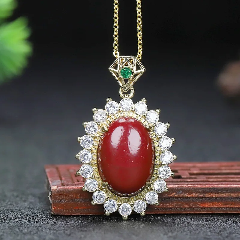 

Natural Raw Ore Purple Gold Sand Pendant, Classic Simple Jewelry