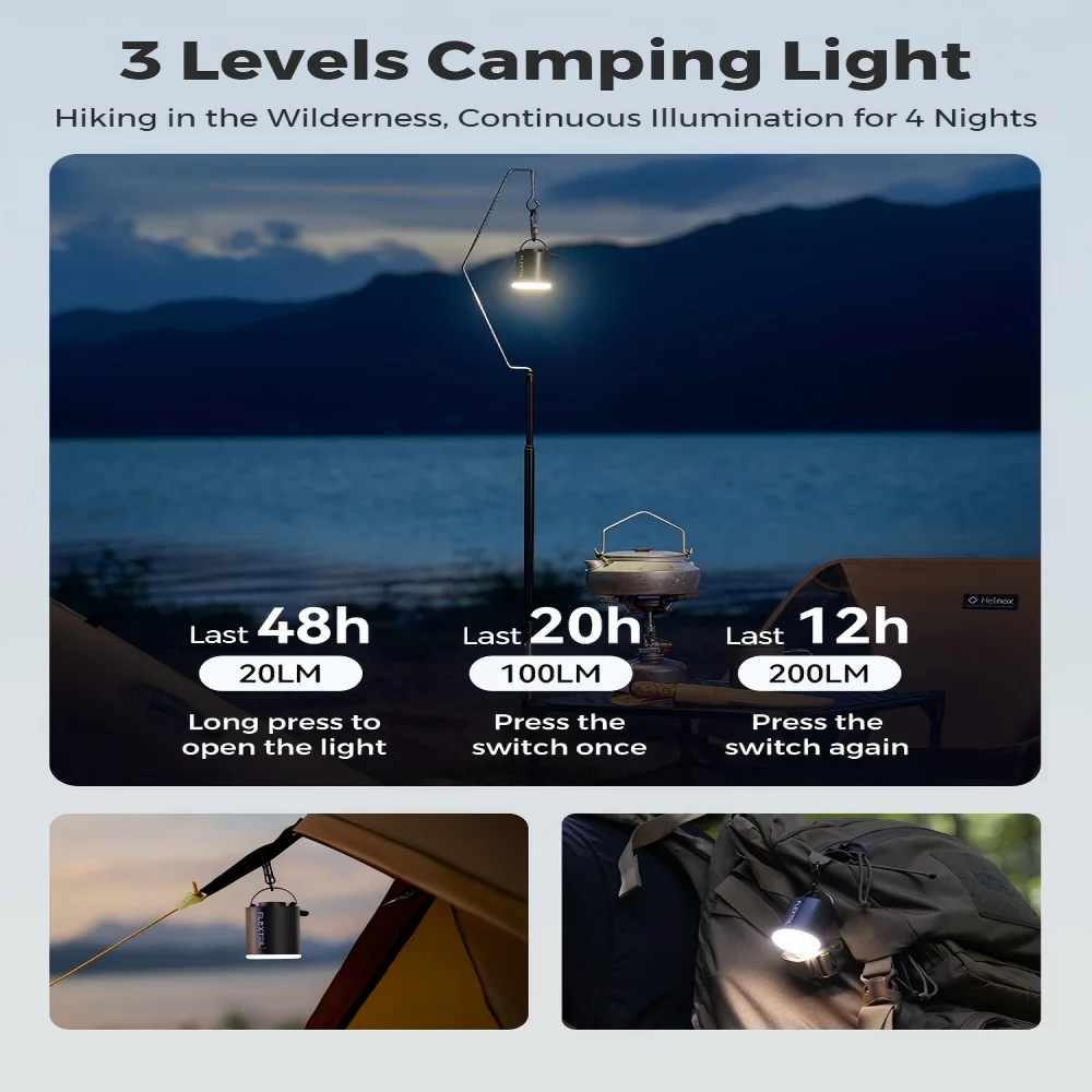 FLEXTAIL Portable Air Pump, Mini Camping Pump with Light, USB-C Charging, Ideal for Sleeping Pads, Air Bed Mattress, Vacuum Bags