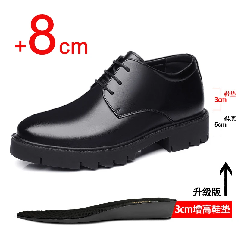 

Men Dress Shoes Elevator Shoes Platform High Heels Height Increase Business Casual Man Heightening Shoes 10 8CM Moccasins Taller