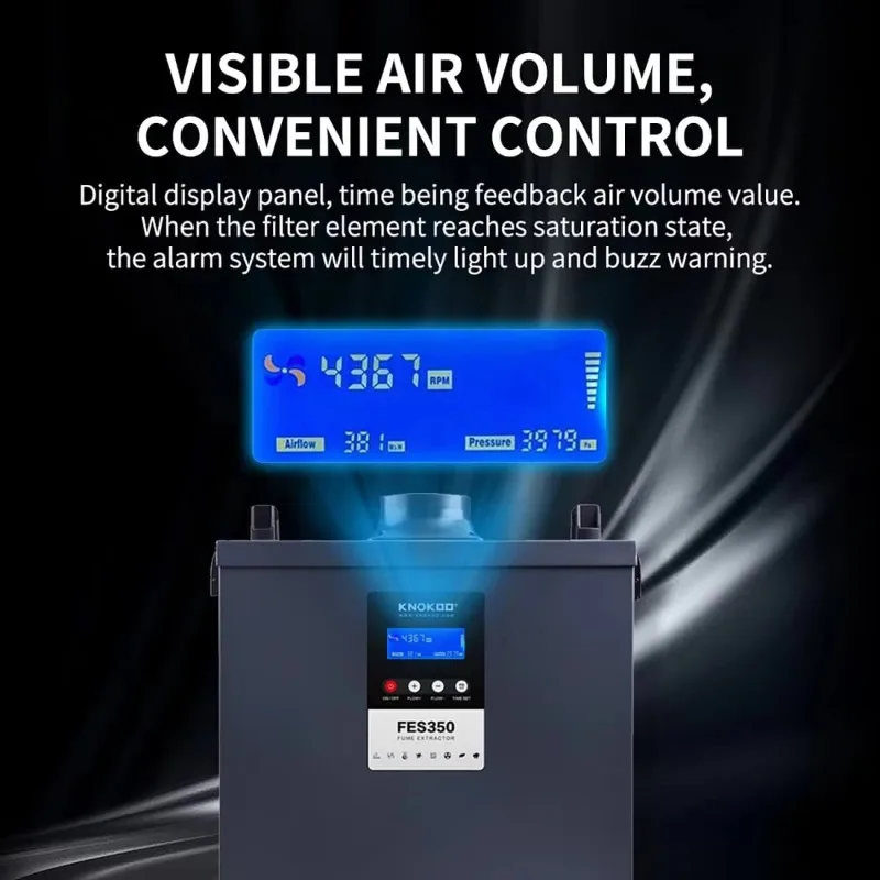 KNOKOO 350W Industrial Fume Extractor  Cutting Soldering Smoke Absorber Purifier FES350 for 3D Printing DTF Printer view 5