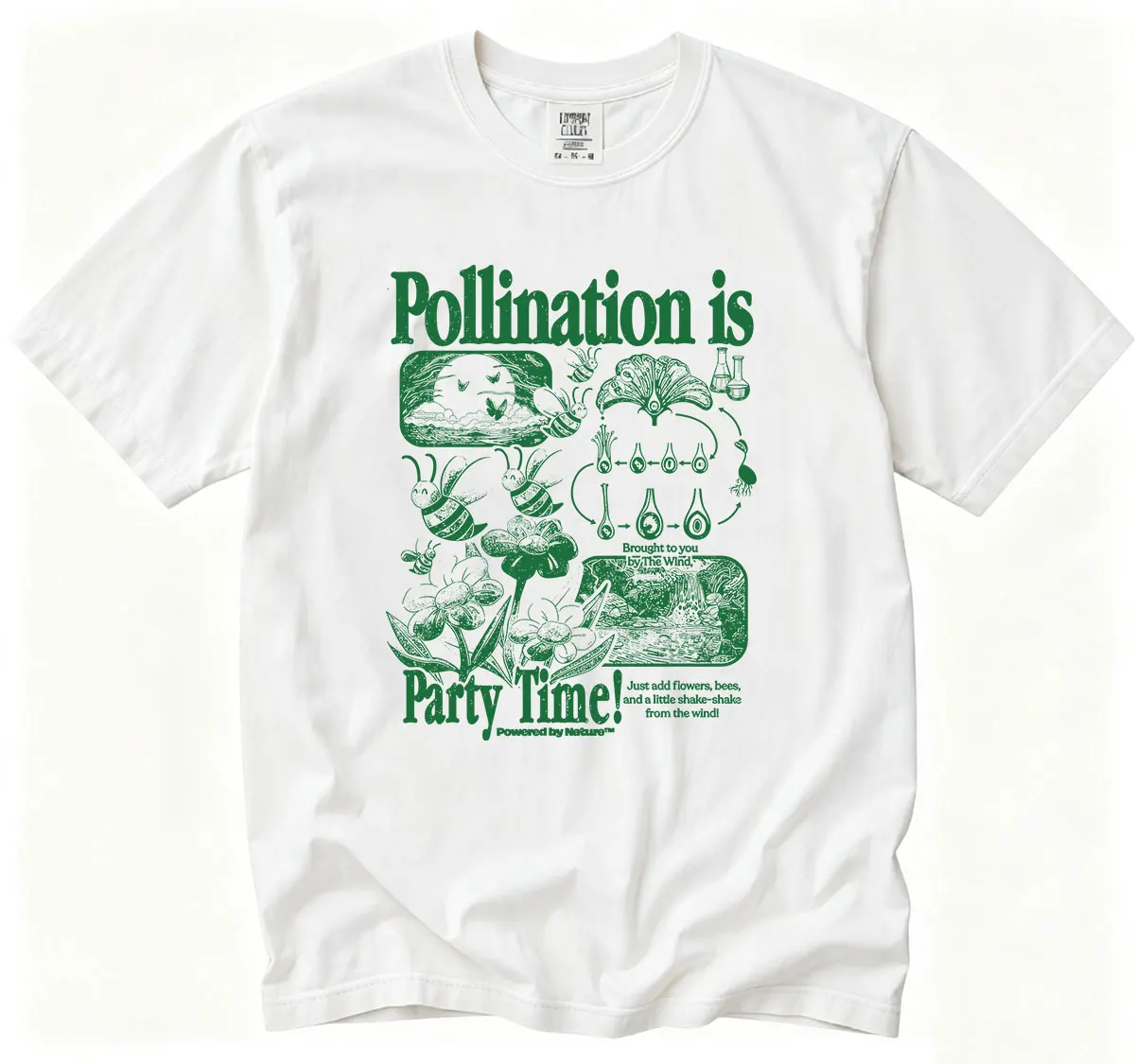 Bee Pollination Botanical Science Nature Funny T Shirt Men Women Vintage Harajuku Oversized T-shirts Casual 100% Cotton T-shirt