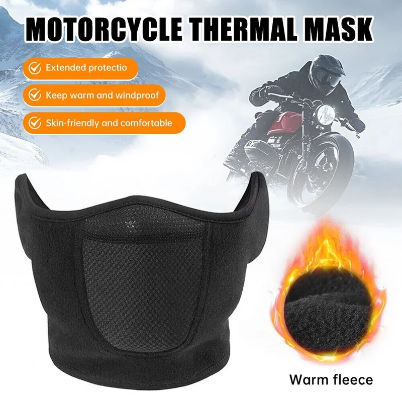 

Winter Ski Windproof Half Face Mask Fleece Warm Ear Cover for Motorcycle Riding