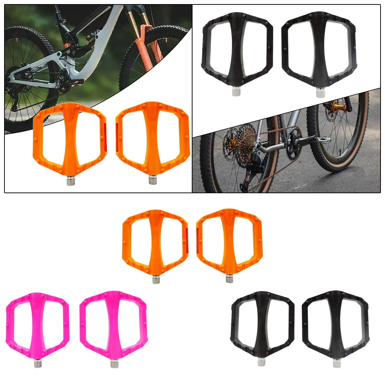 

Велосипедные ножные педали Сверхлегкие профессиональные противоскользящие, простые в установке, полые гладкие подшипники DU, прочные для велосипедных педалей BMX