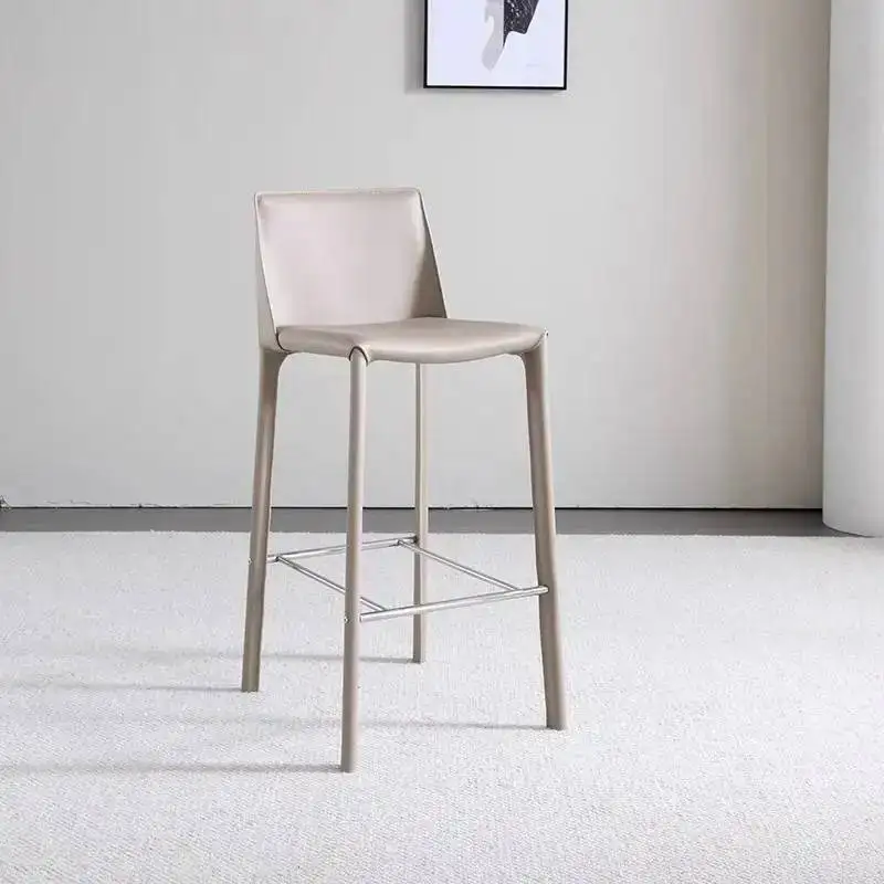 

Кожаный дизайн, барные стулья, скандинавский минималистичный салон, модные барные стулья, высокие эргономичные ресторанные Muebles, домашняя мебель-седло