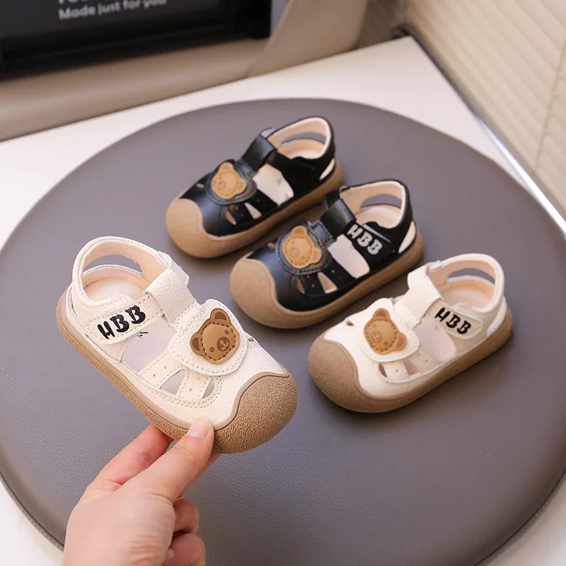 

2025 Summer Cute Sandals For Children PU Leather Boy's Girl's Toddler Shoes Anti-slippery Soft-soled Infant Baby Sport Sandals