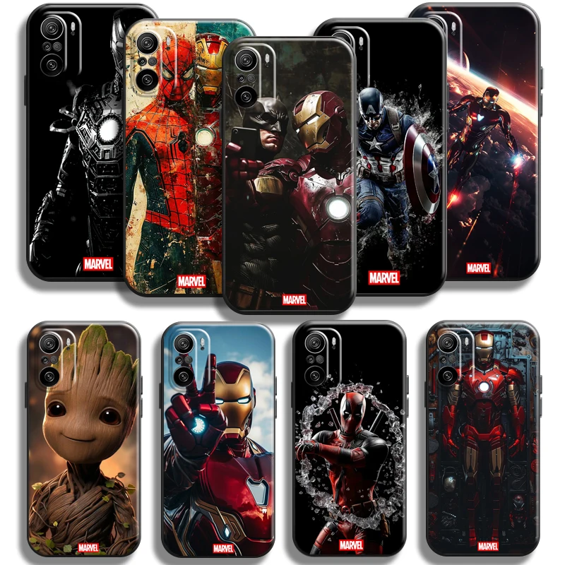 마블 어벤져스 다리미 맨, 샤오미 레드미 K70 K60 K60E K50 K50i K40 게임용 울트라 K40S K30 K30S K20 프로 휴대폰 케이스 코크