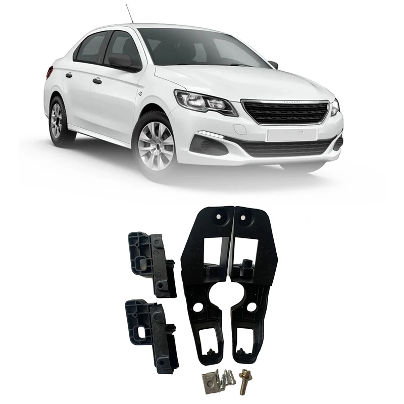 9805552680 Left + Right Headlight Bracket Tab Support Clip Repair Kit Set For Peugeot 301