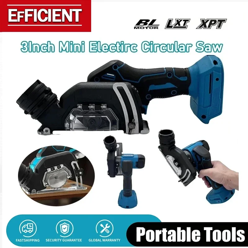 

3-дюймовая мини-бесщеточная электрическая циркулярная пила, аккумуляторная, ручная, электрическая отрезная шлифовальная машина, инструмент с аккумулятором 18В, совместимый с Makita
