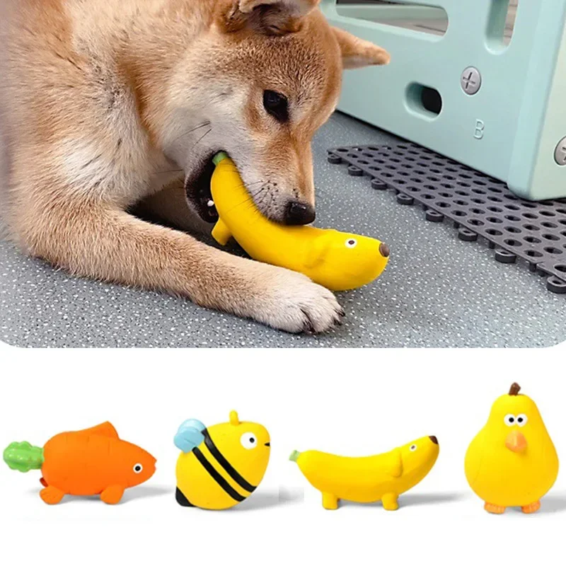 Giocattolo sonoro per cani a forma di Banana in lattice stridulo giocattolo per cani da compagnia giocattoli da masticare resistenti al morso