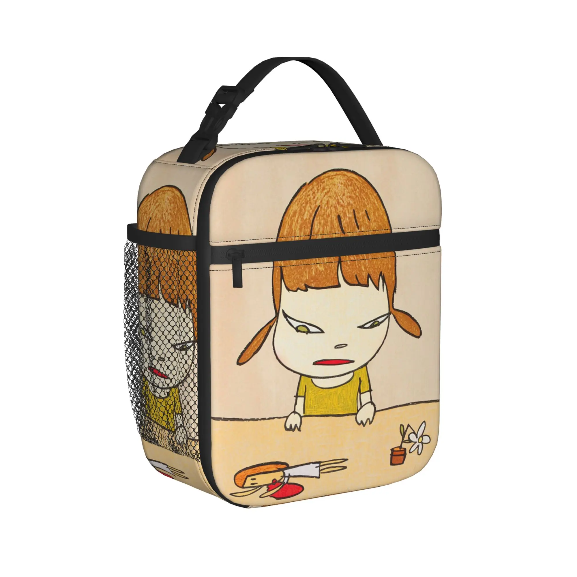 Cartoon Yoshitomos Nara Insulated Lunch Bags Cooler Bag Reusable,Lunch Container Japan Art Portable Tote Lunch Box Work  Outdoor