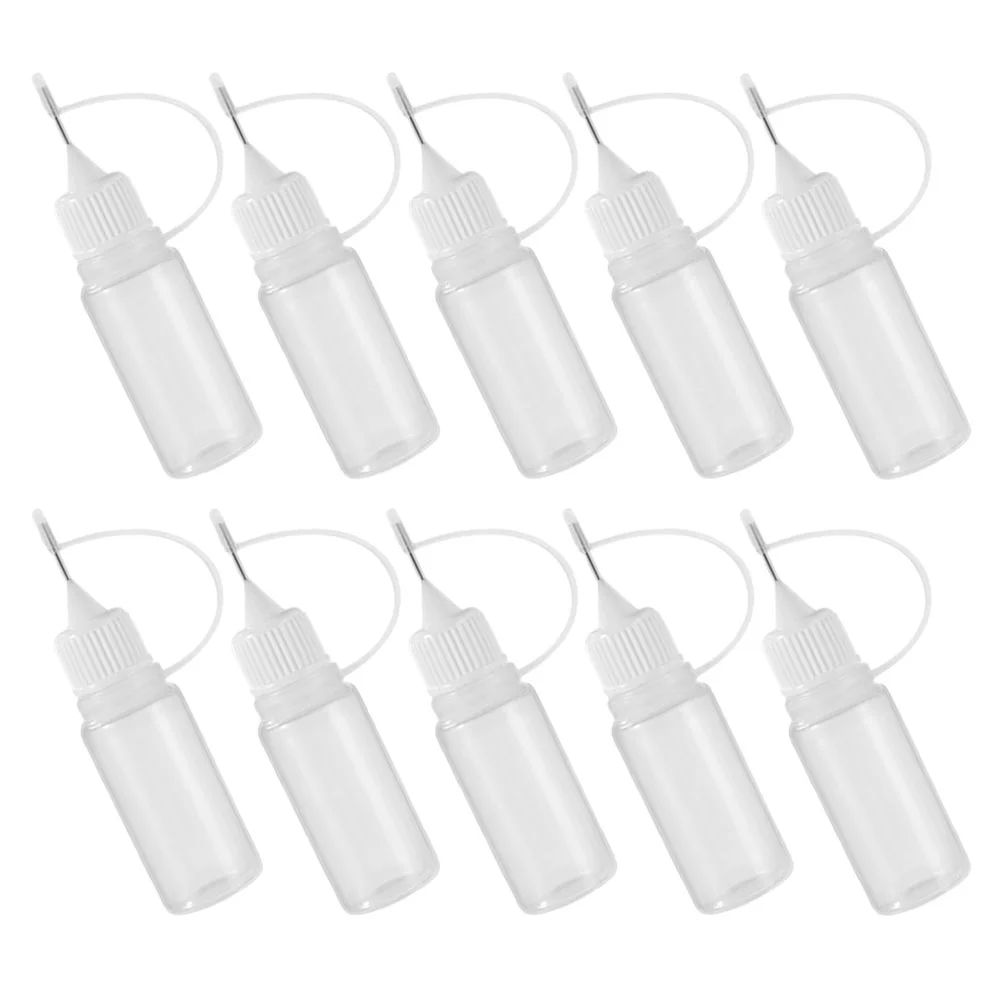 10 Pcs Pe Pinhole Bottle Glue Bottles Tip Dispenser Squeeze for Paint Fine Plastic