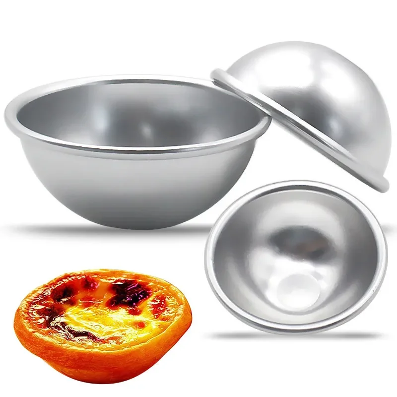 1pc Baking Mold Ice Cream Cake Mould Bath Bomb Shape Aluminum Alloy Semicircle Sphere Shape DIY Tool