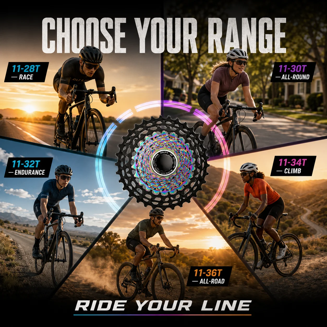 GOLDIX R9100 HG Ultraleichte Rennrad-Kassette 11/12-fach 11-28T bis 11-36T 128g Leichtgewicht-Fahrradfreilauf für Rennräder – Detail 12