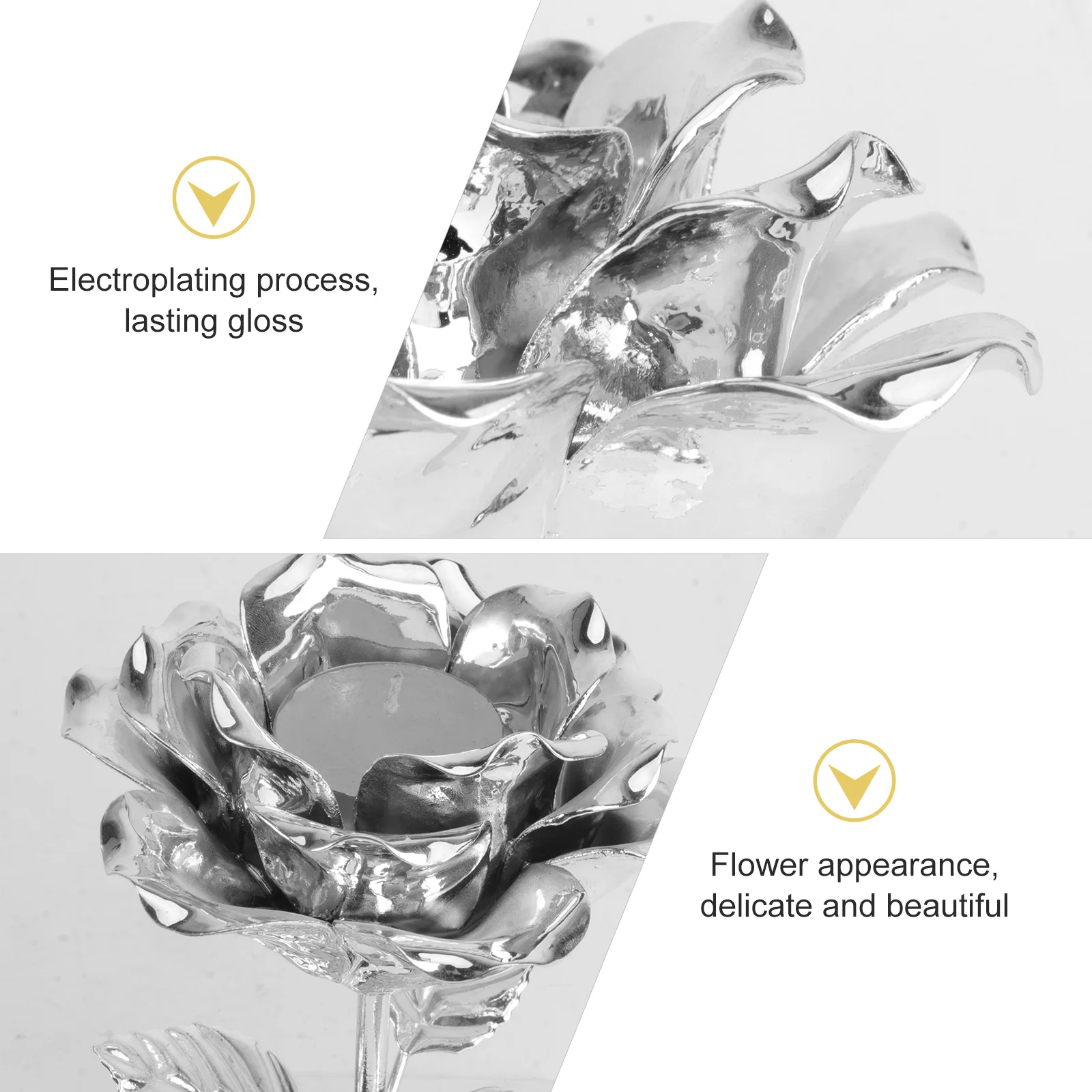 

Iron Candlesticks Flower Shaped High Quality Material Unique Design Holder Tealight Stand Home Office Wedding Decoration