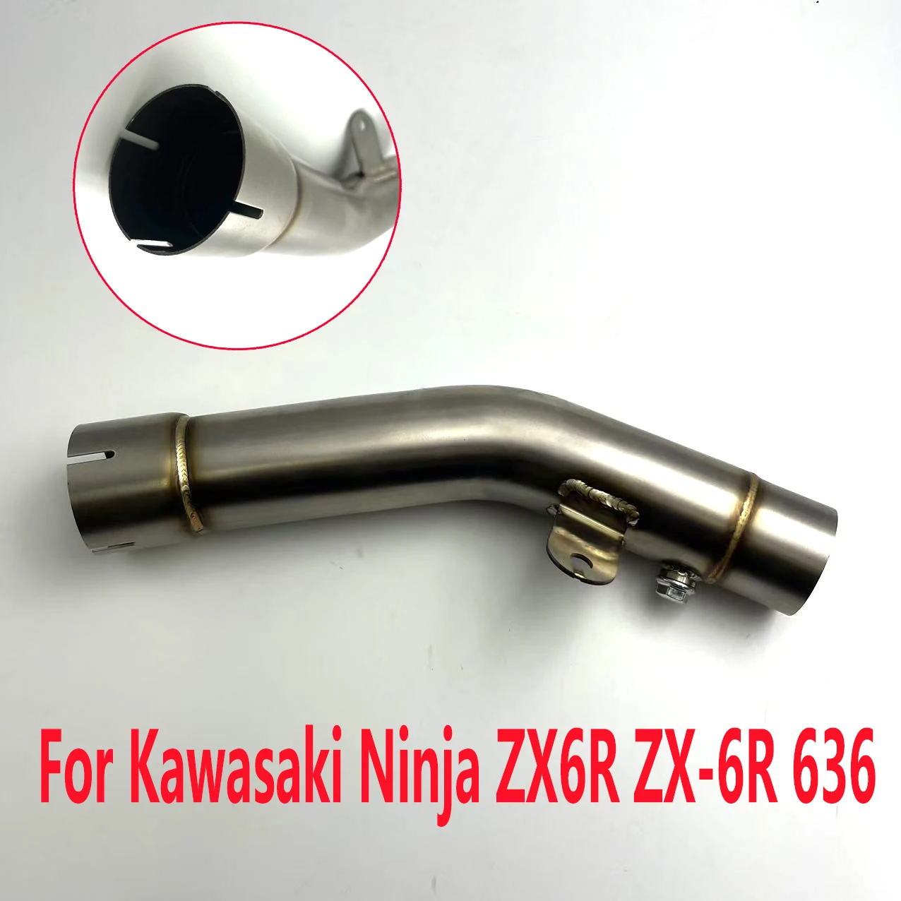 

ZX6R ZX-6R Motorcycle Exhaust Link Pipe For Kawasaki Ninja 636 Steel Pipe For Original Muffler 2023 - 2024