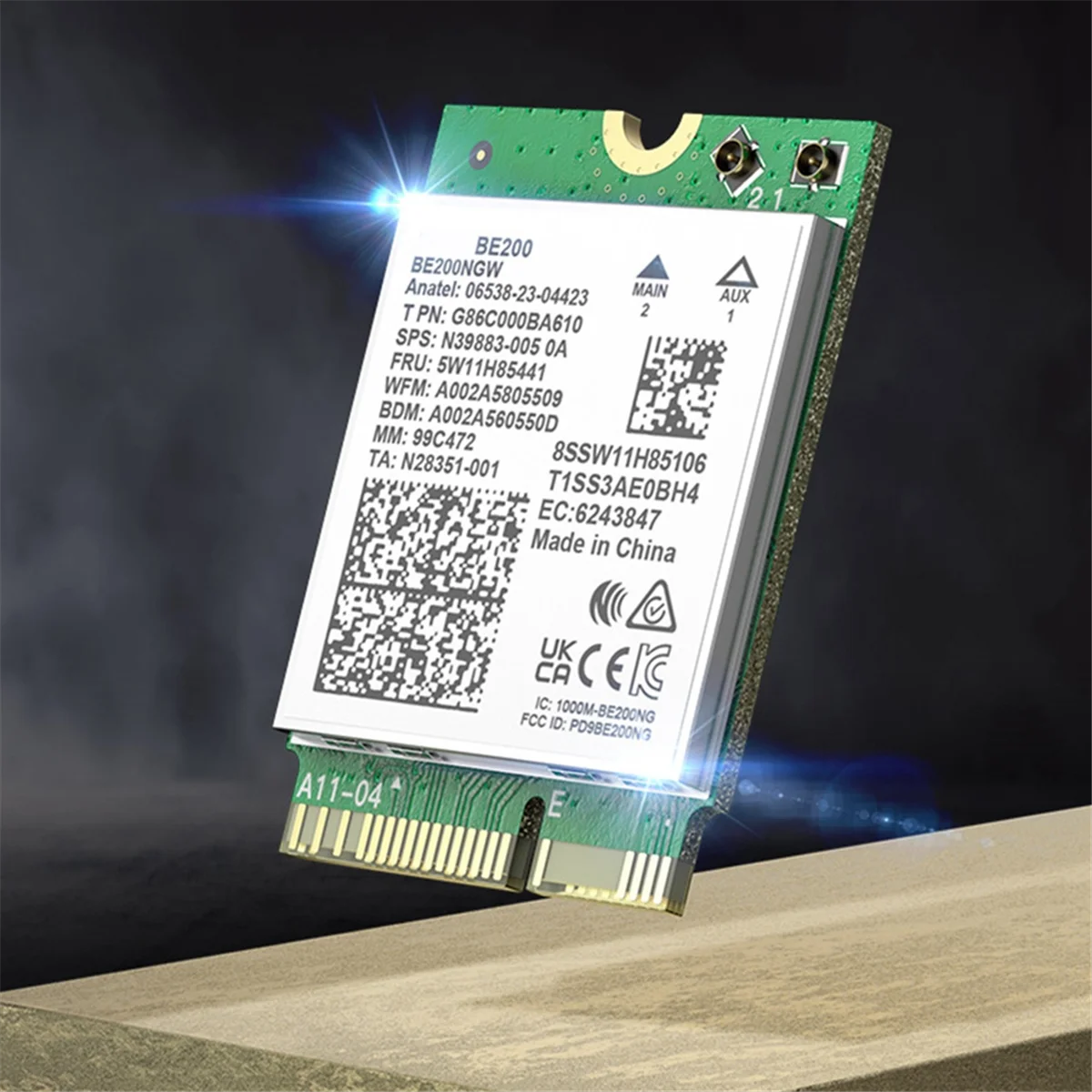 BE200 WiFi7 Сетевая карта 8000 Мбит/с Wi-Fi адаптер Bluetooth 5,4 Tri Band 2,4G/5G/6GHz BE200NGW M.2 NGFF Беспроводной адаптер