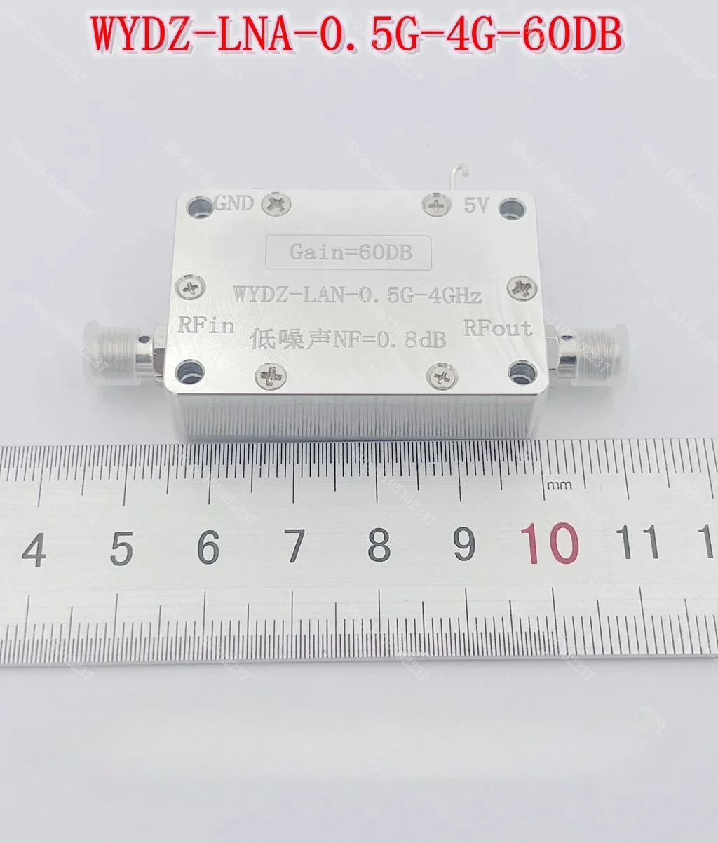 0.5-4GHz Low Noise Amplifier LNA Gain 60dB Noise Figure 0.8dB GPS Beidou GLNSS RF Signal Boost Module