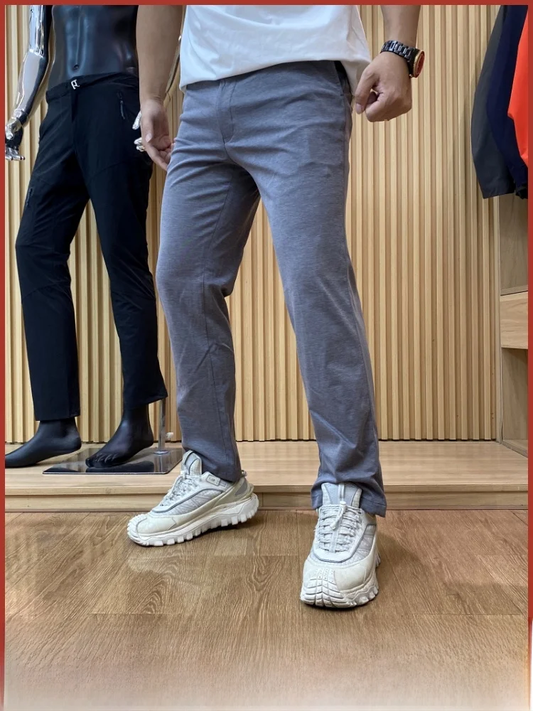 

Удобные четырехсторонние эластичные тонкие прямые повседневные брюки для мужчин, модные повседневные деловые брюки, осенняя смесь хлопка и полиэстера