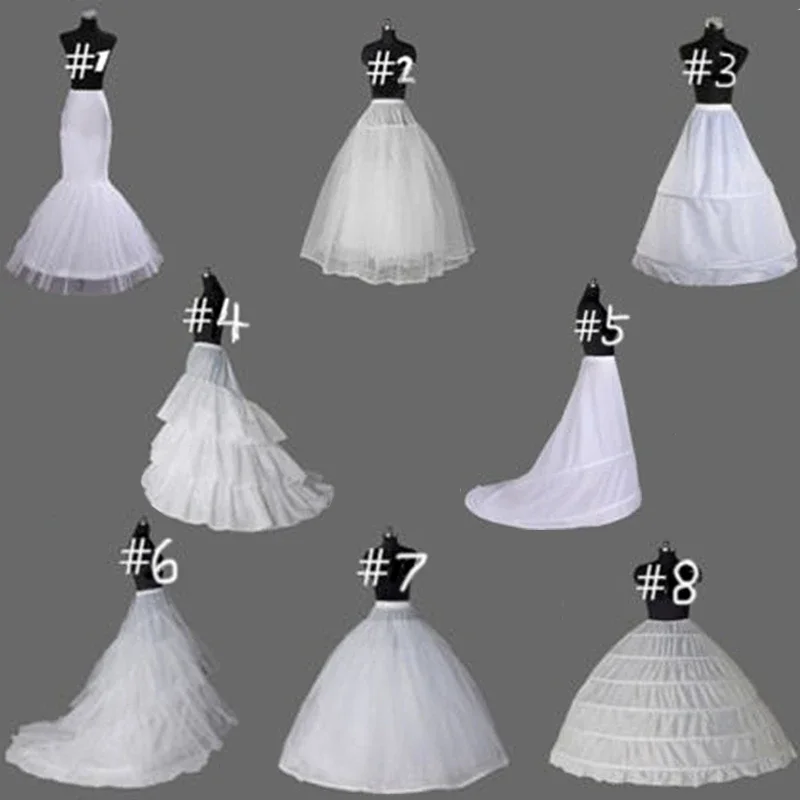 

8 Styles 2/3/6 Hoop Wedding Dress Petticoat/Slips/Underskirt Fishtail Skirt A Line Chemise