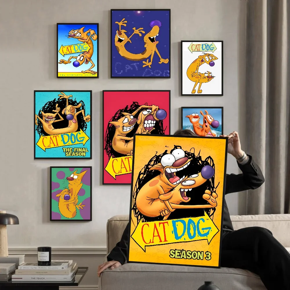 

Funny CAT Cartoon Dog Poster Movie Sticky Posters Vintage Room Home Bar Cafe Decor Room Wall Decor