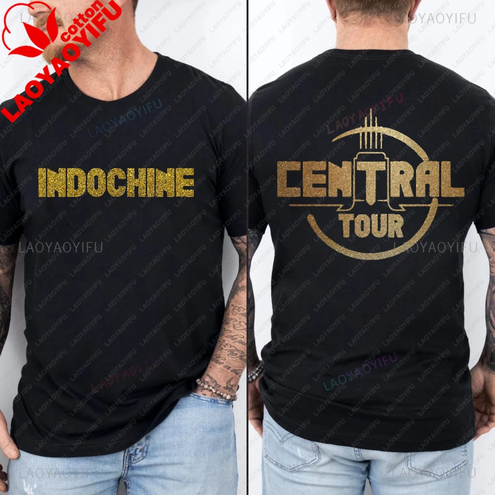 French Band Indochine Classic Poster Print Fashion T-shirt, Unisex Casual Shirt, Spring/summer Quality Cotton Round Neck T-shirt