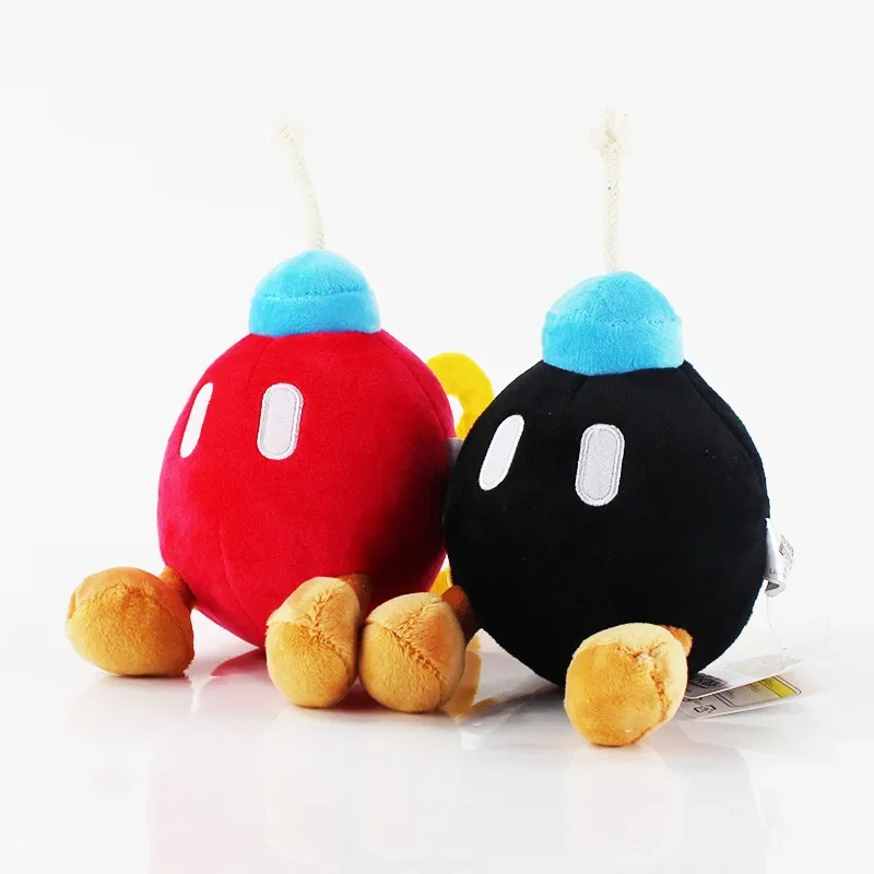 

15cm Super Mario Black Red Bomb Mine Plush Toy Cute Game Character Figure Soft Stuffed Peripheral Plush Doll Kids Birthday Gift