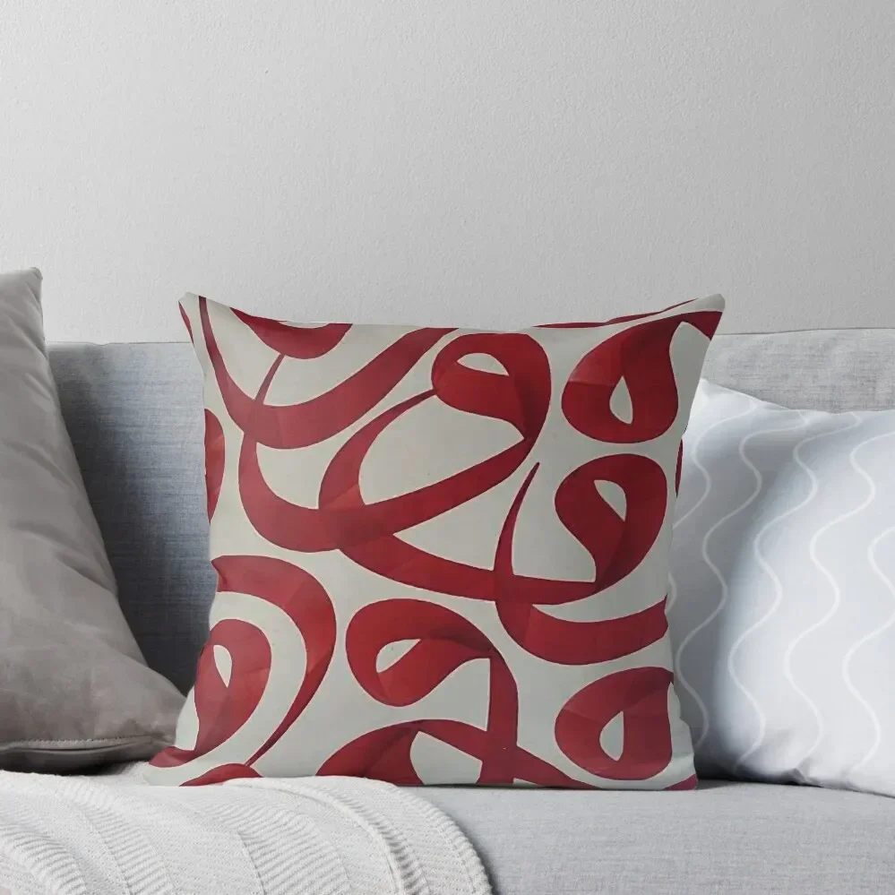 Arabic calligraphy abstract lettering old style red on paper Throw Pillow Sofa Cushion Cover Sofa Cushions Cover pillow