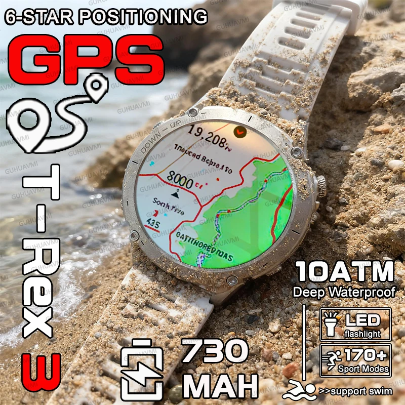 

Outdoors TANK Upgraded New Military Six Star GPS Smart Watch 10ATM Waterproof Compass LED Flashlight Bluetooth Call Sports Watch