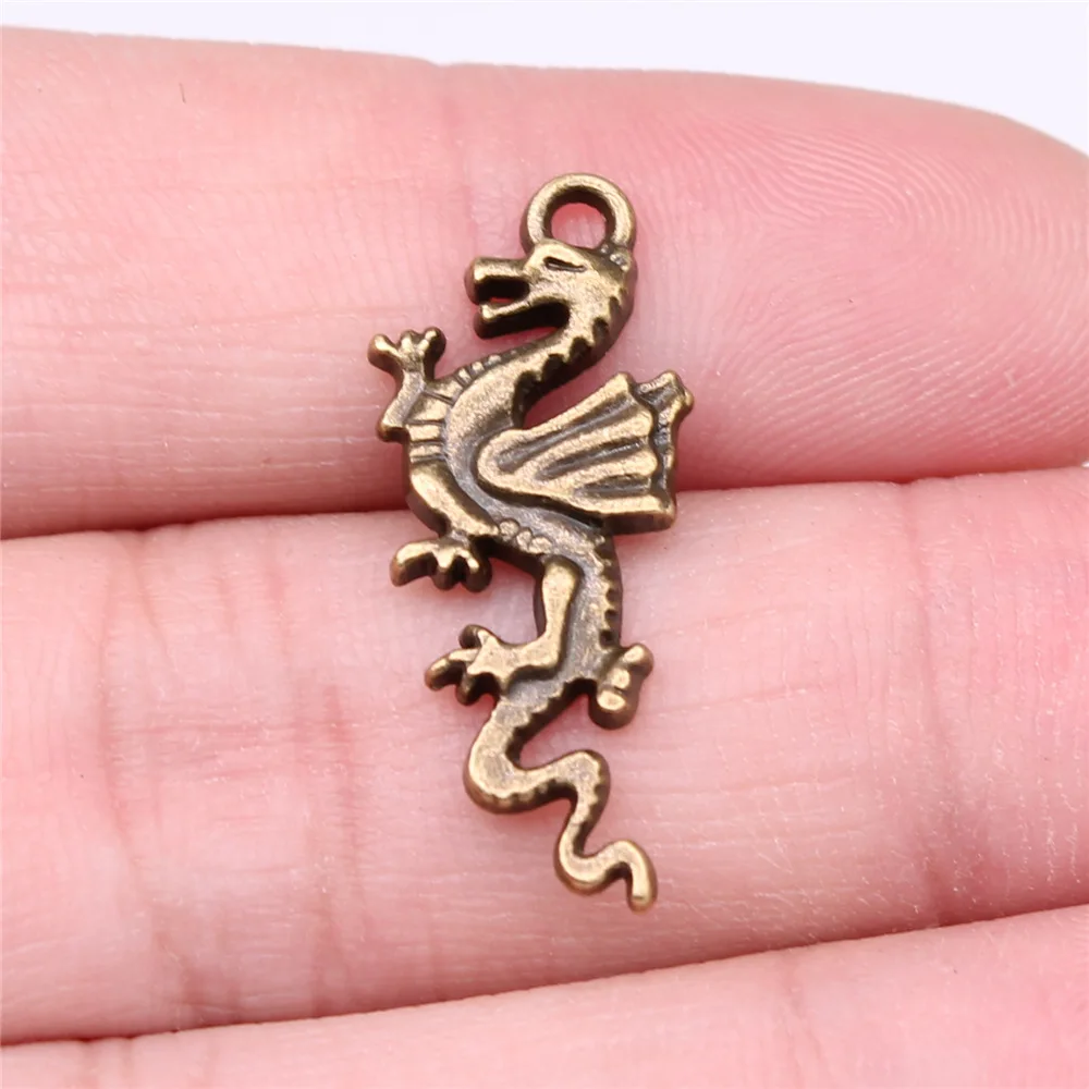 

10pcs 27x11mm 2 Colors Antique Silver Color Antique Bronze Color Flying Dragon Charms Handmade Jewelry Making Accessories