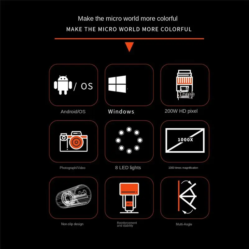 

BHBL цифровой микроскоп перезаряжаемый портативный 50X-1000X HD увеличение, ручная лупа, карманная складная подставка