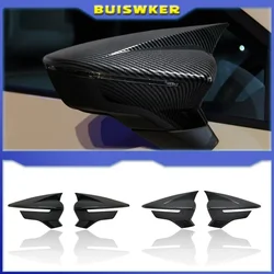 Carbon Fiber Black Car Rear View Door Wing Side Mirror Cover Caps Shell Case For Seat Leon Lion 5F III Ibiza 6F V KJ1 Arona KJ7