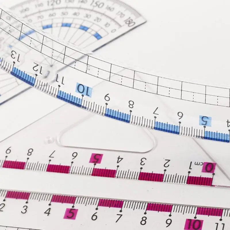 LXAA Siswa Geometri Alat Multifungsi Geometri Matematika Set Dengan Penguasa Lurus Set Square Untuk Kantor Sekolah
